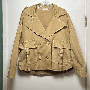 ALPHA STUDIO Women's Oversized Camel Denim Jacket - Size IT 40 / US 04 / Small